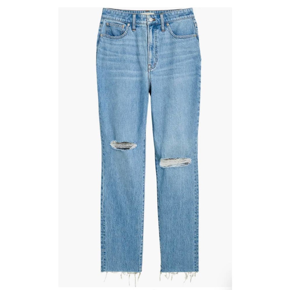 Madewell Light Blue Curvy Perfect Vintage Jeans with Light Distressing